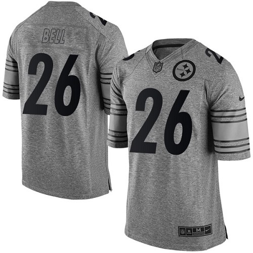 Men's Elite Le'Veon Bell Nike Jersey Gray - #26 Gridiron NFL Pittsburgh Steelers